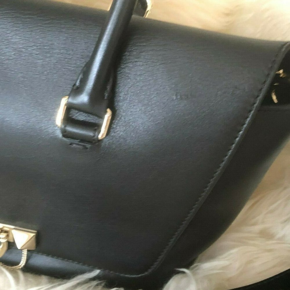 $2745 Valentino Demilune Flap Satchel Leather Smal - Picture 5 of 12